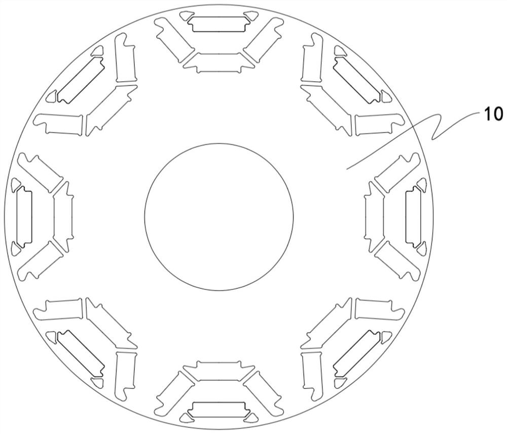 Rotor punching sheet structure of permanent magnet synchronous motor for electric motorcycle and rotor thereof