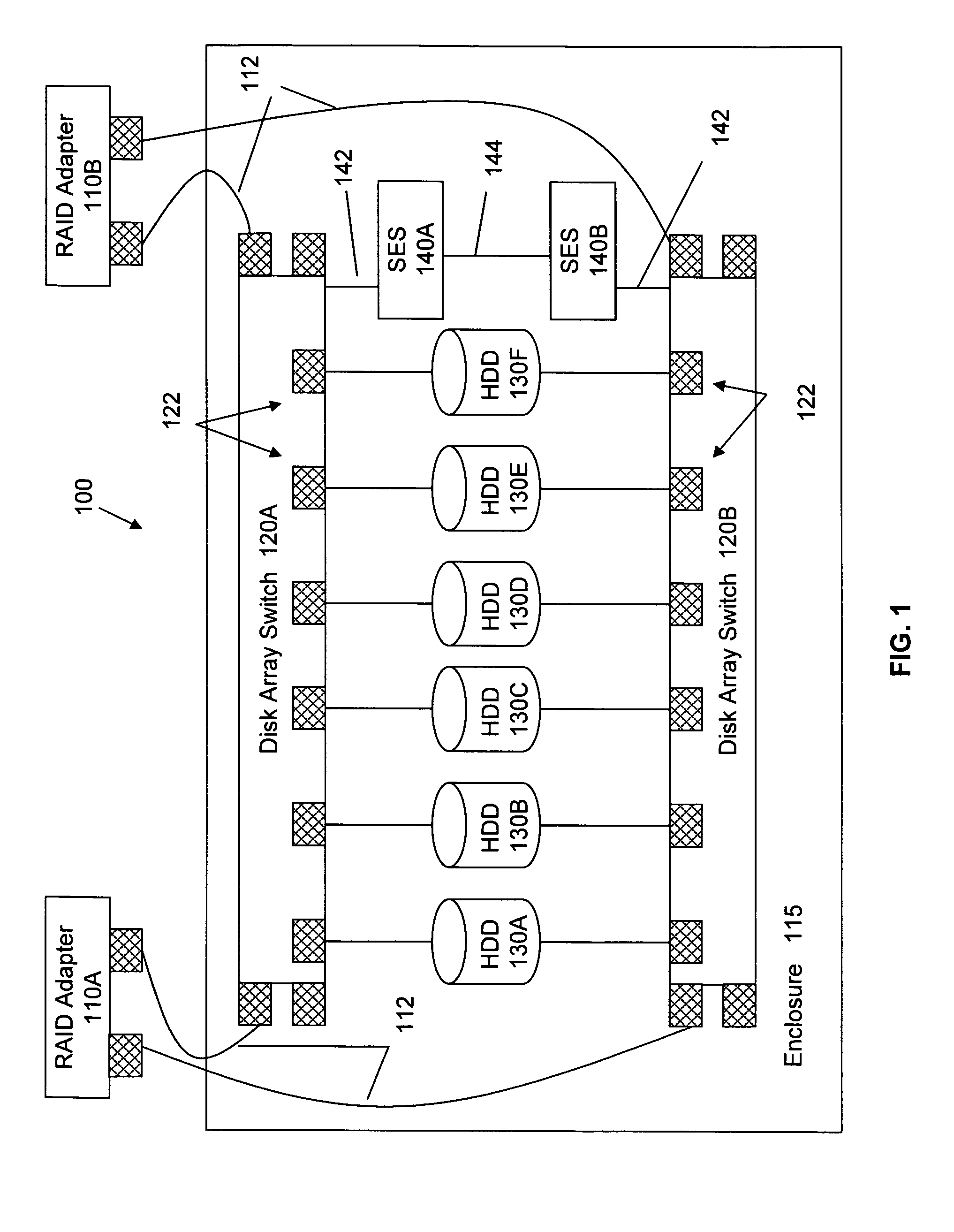 Offloading firmware update tasks from RAID adapter to distributed service processors in switched drive connection network enclosure