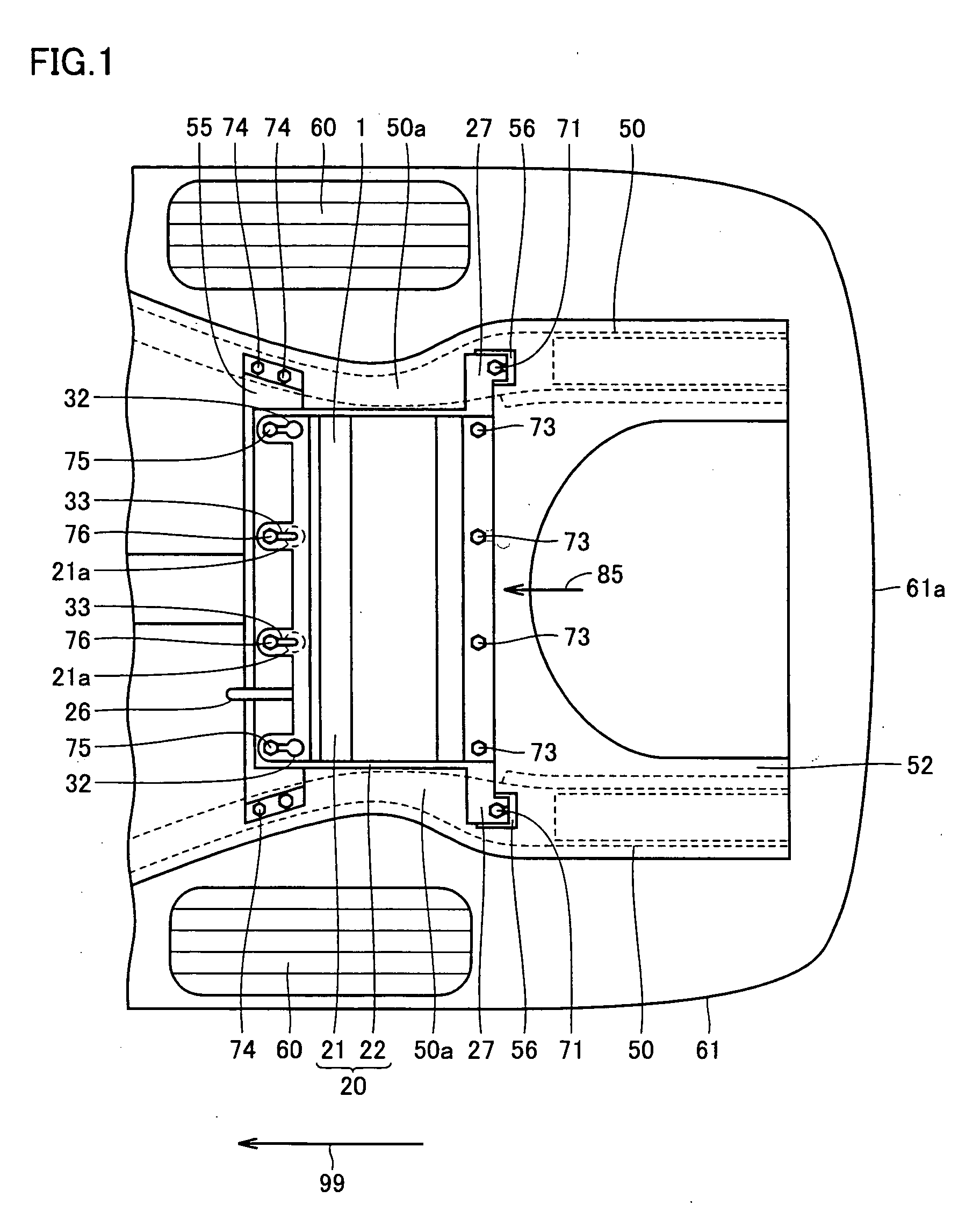 Structure for Mounting Electricity Storage Pack on Vehicle