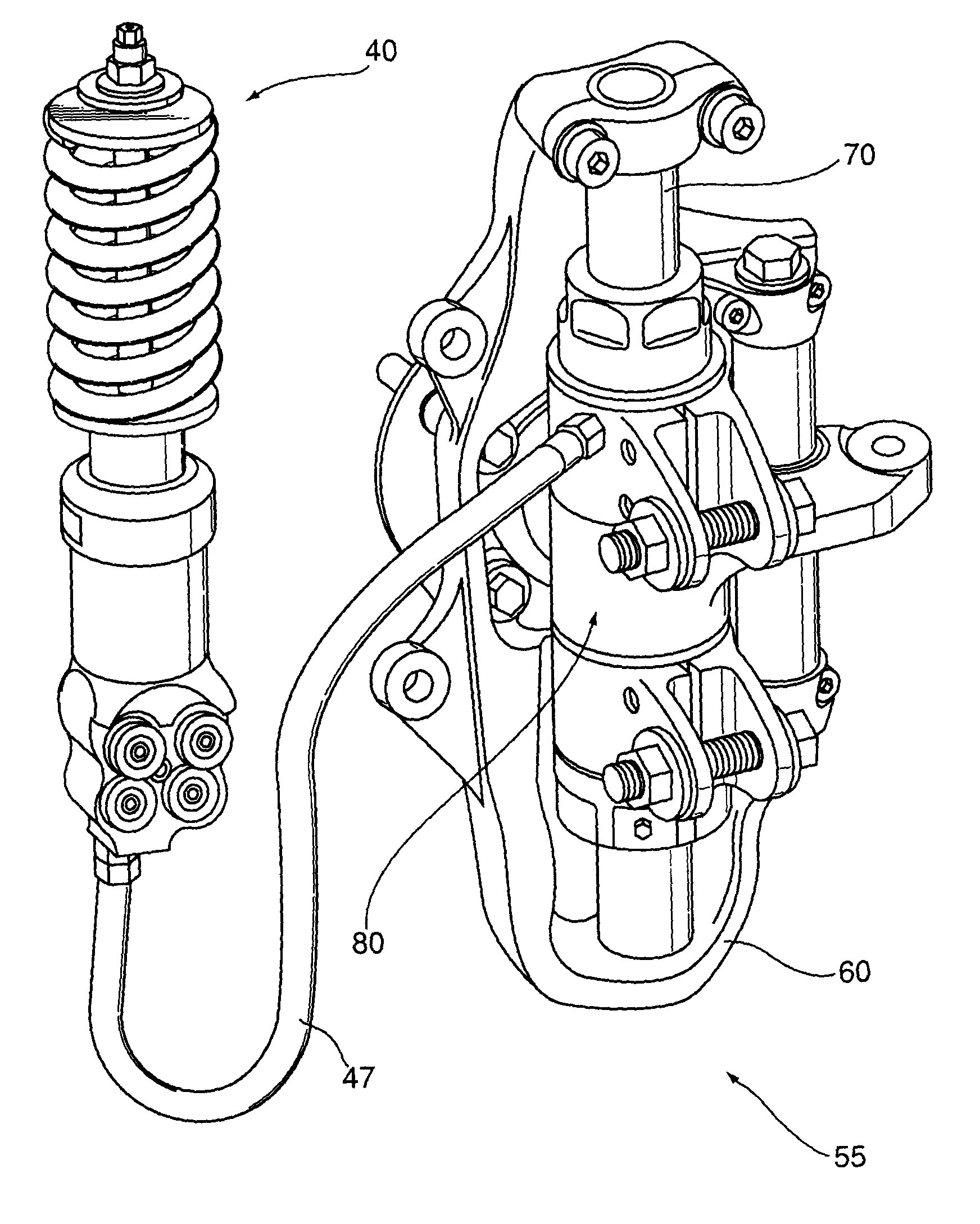 In-wheel suspension system with remote spring and damper means