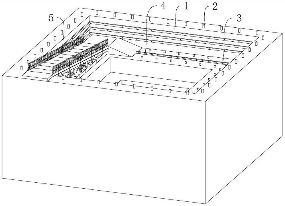 Super high-rise building deep foundation pit and construction method thereof