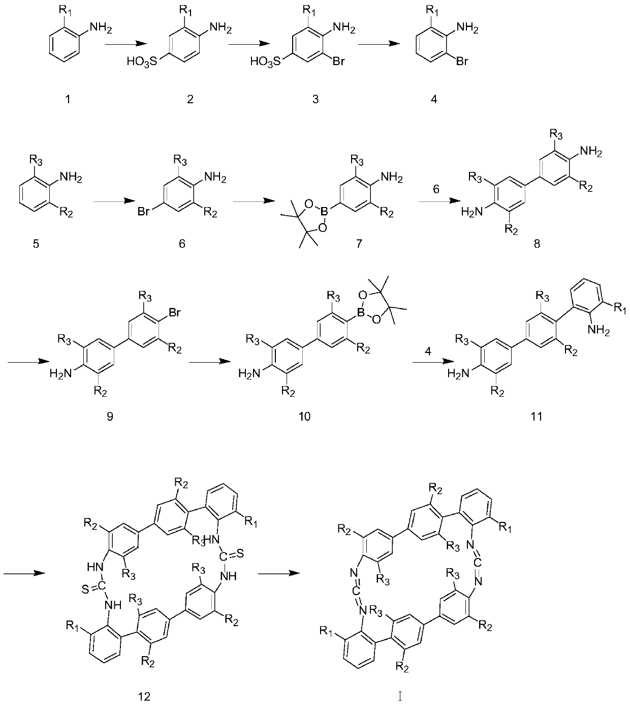 A kind of cyclic biscarbodiimide compound and its preparation method