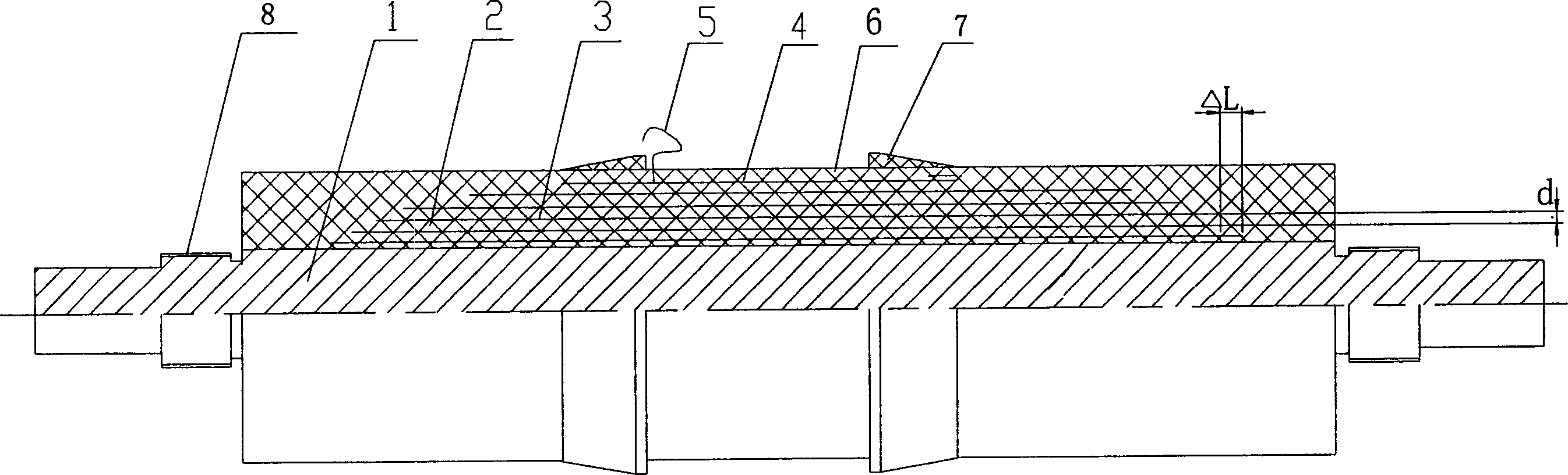 Dry type high-voltage capacitor core and making method thereof