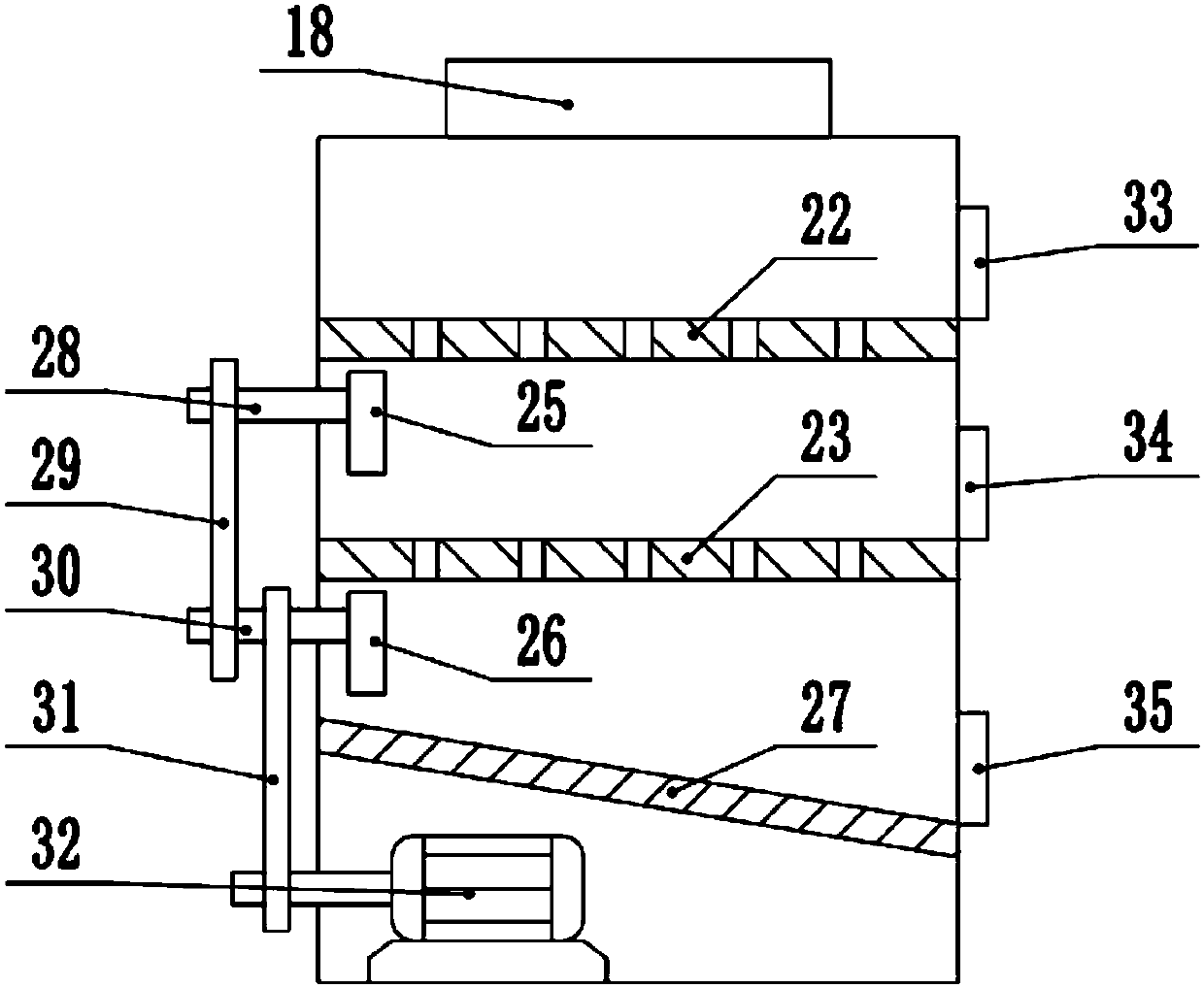 Efficient agricultural seed screening and impurity-removing device