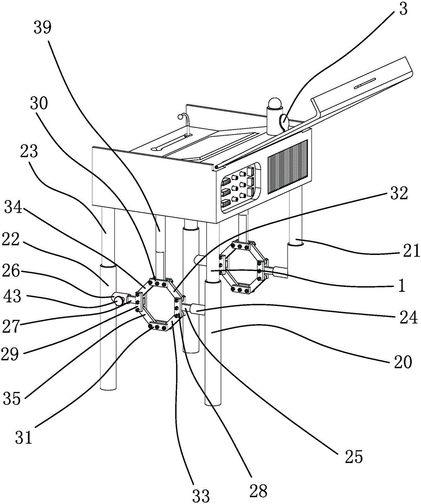 Stabilizing device in lifting adjusting projector