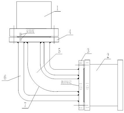 Method for controlling mounting size of DN650 metal flexible connecting pipe
