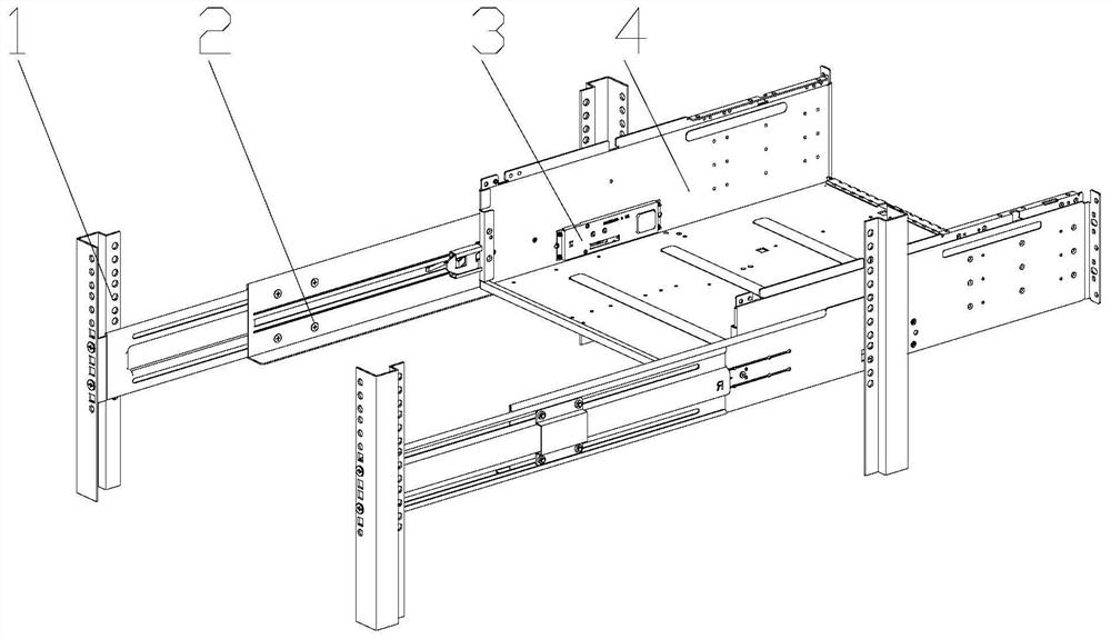 Sliding rail structure for preventing server from falling and inclining