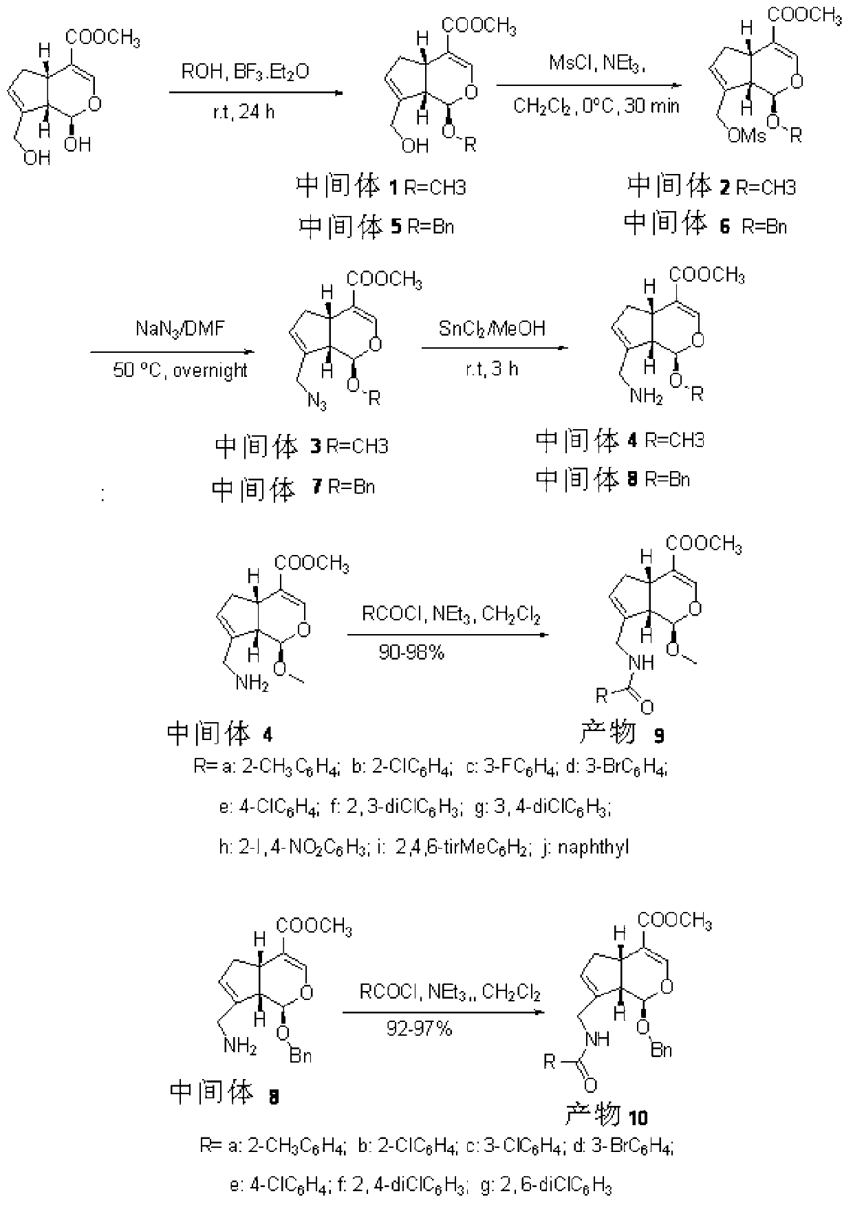 Genipin derivative and application thereof