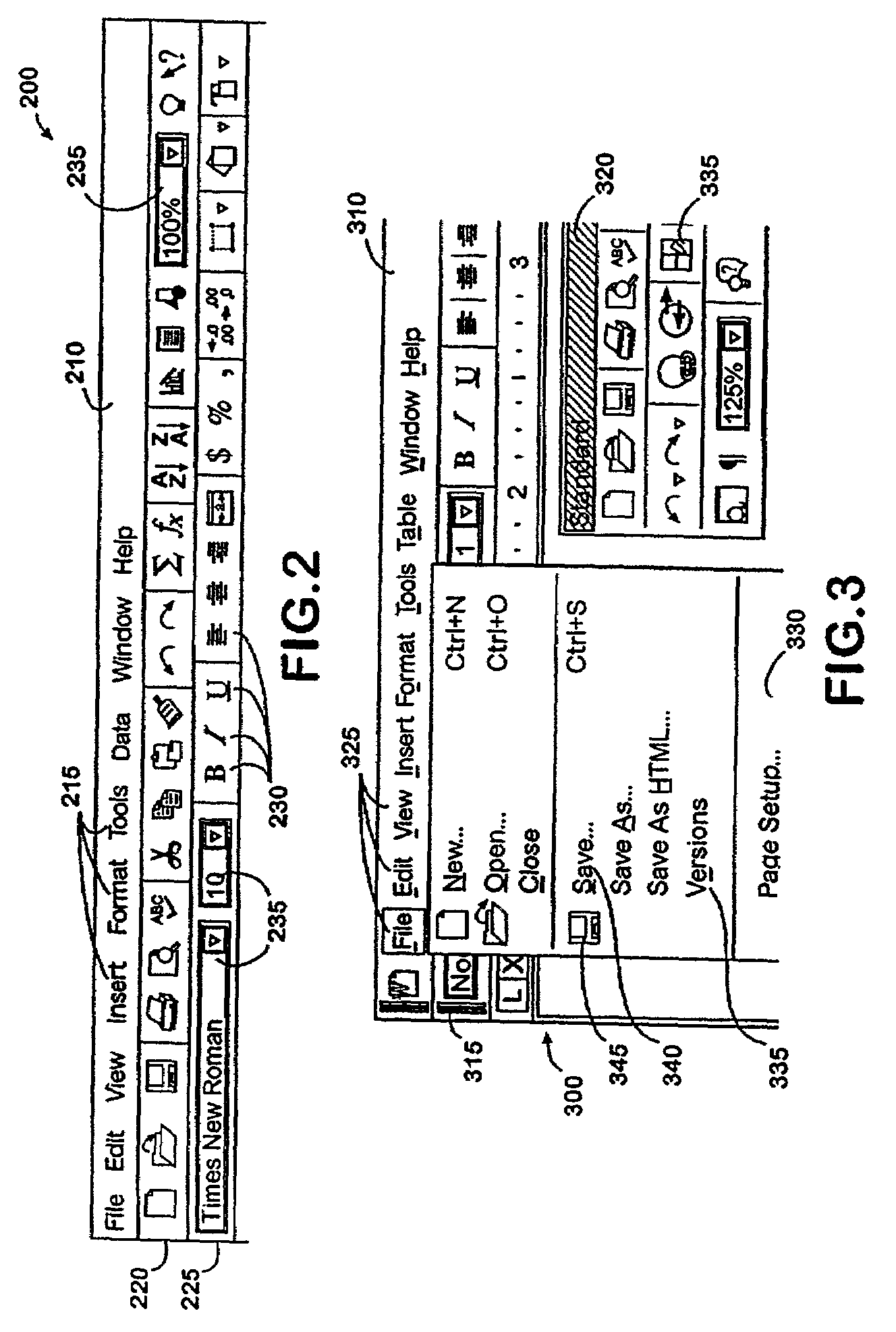 Method for displaying controls in a system using a graphical user interface