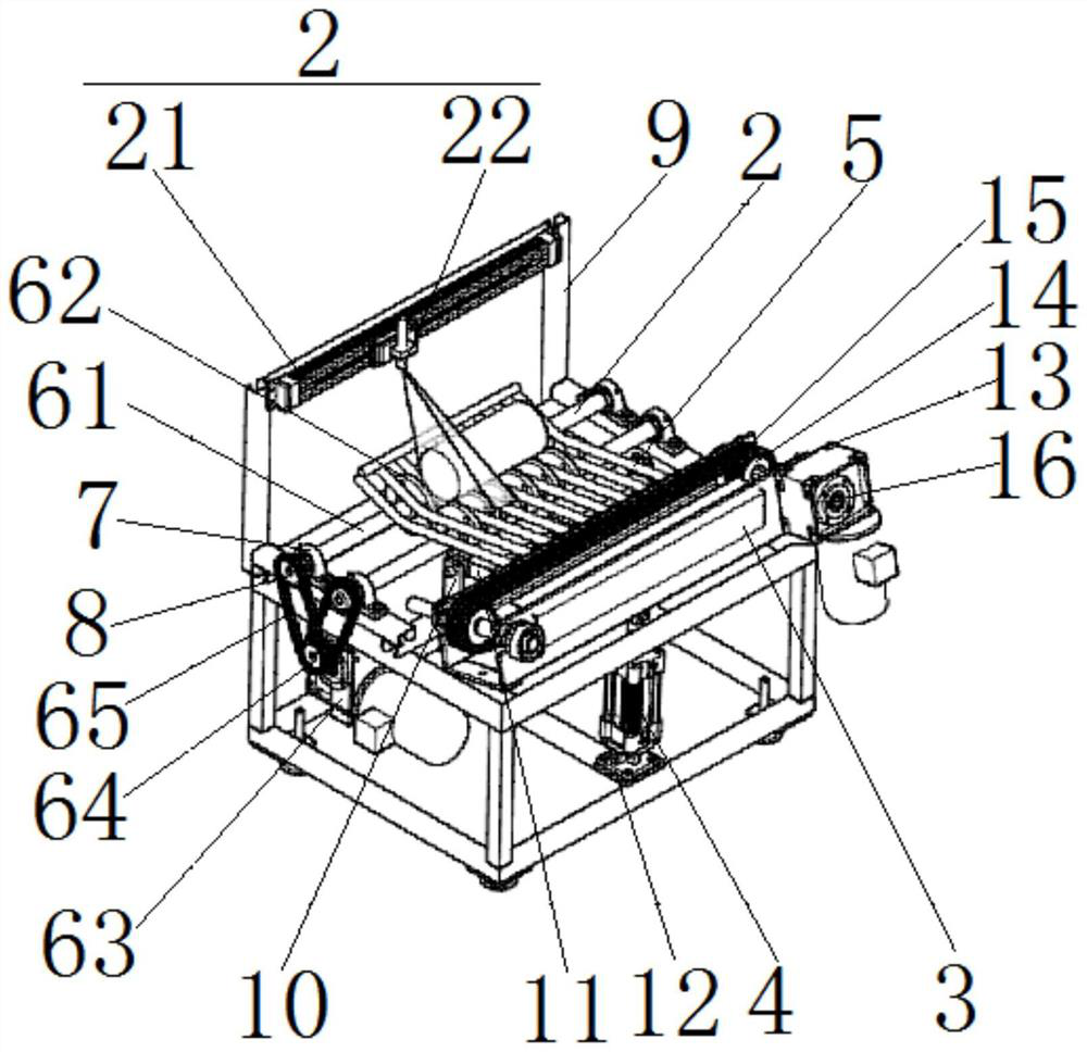 Conveying, overturning and skin removing device for shafts