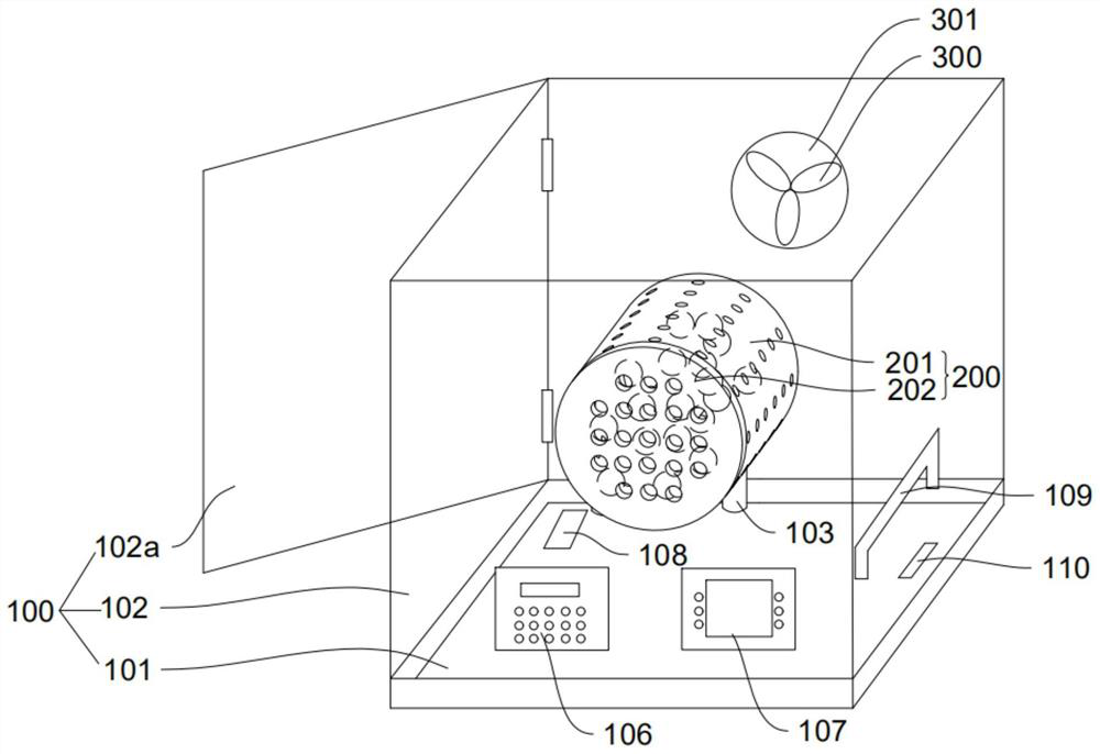 Negative ion measuring device and method for drum-type textile material