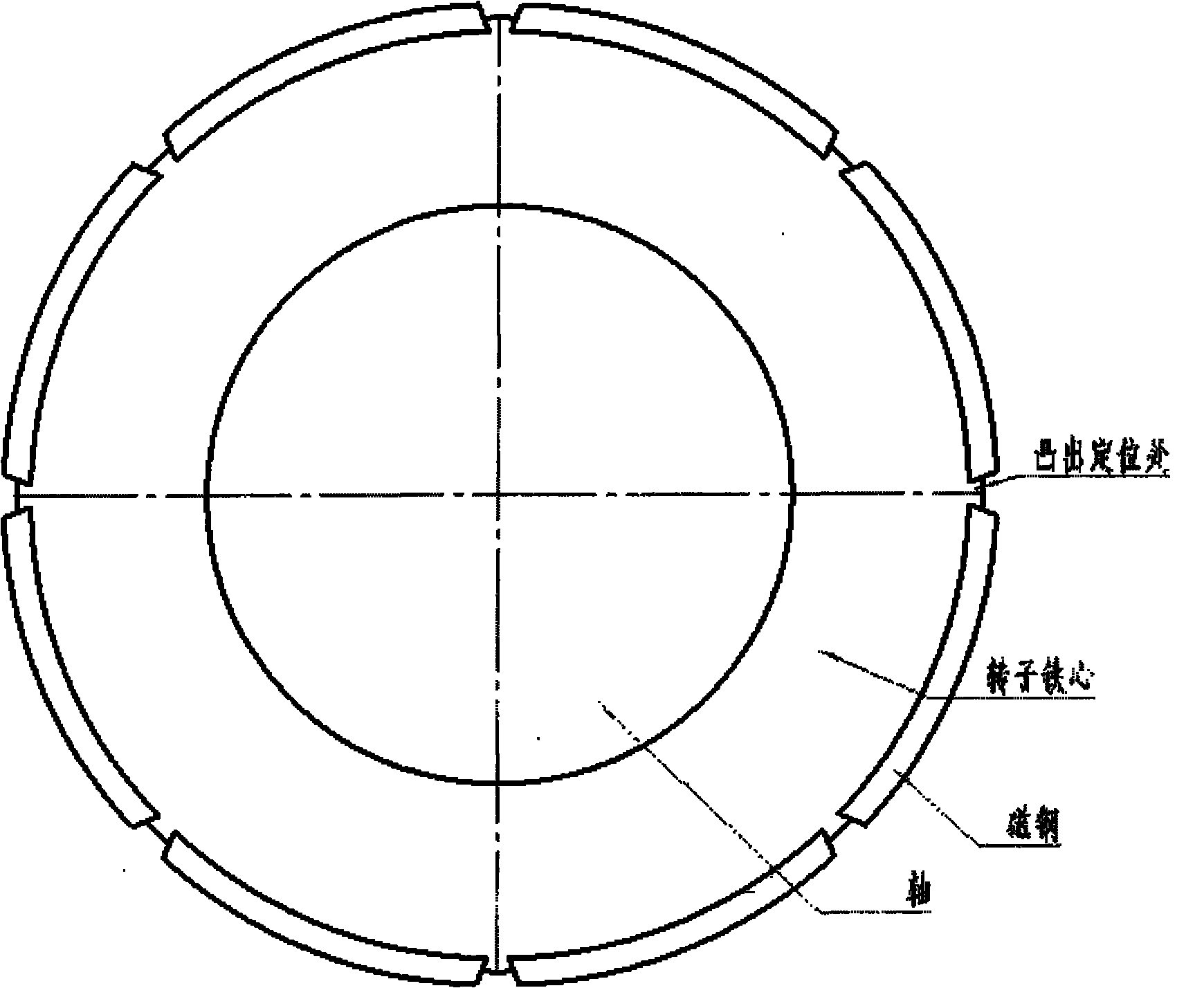 Semi-embedded structure of rotor of permanent magnet synchronous motor