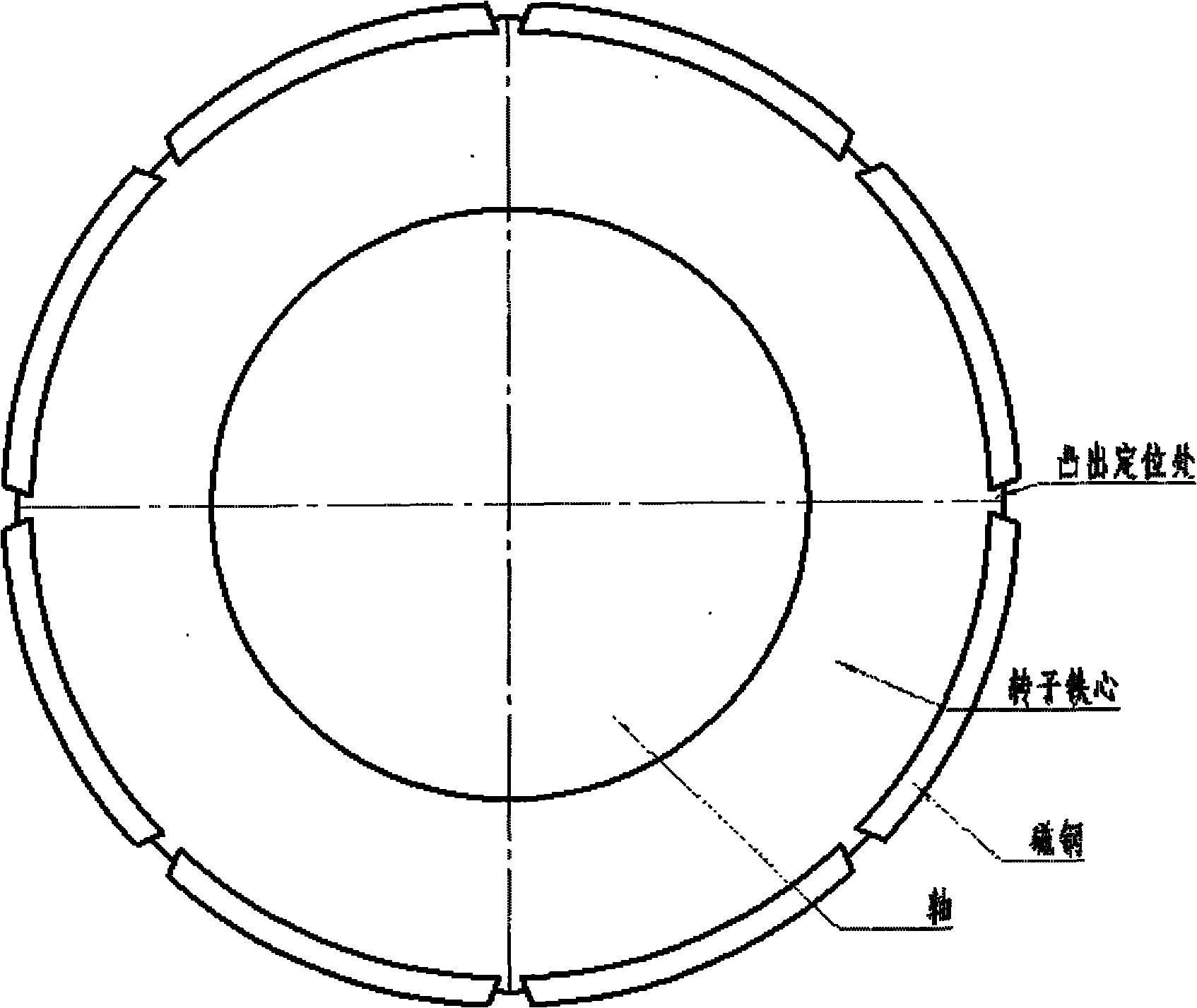 Semi-embedded structure of rotor of permanent magnet synchronous motor