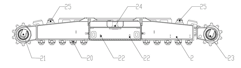 Crawler belt traveling device and steering method of crawler belt crane