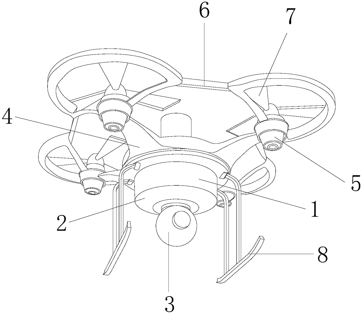 Unmanned aerial vehicle with retractable comprehensive protection device