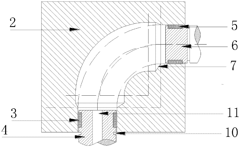 Fluid pressure forming method for small-radius elbow