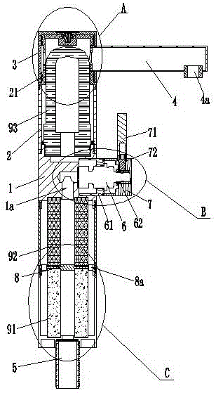 Three-stage filtering water tap
