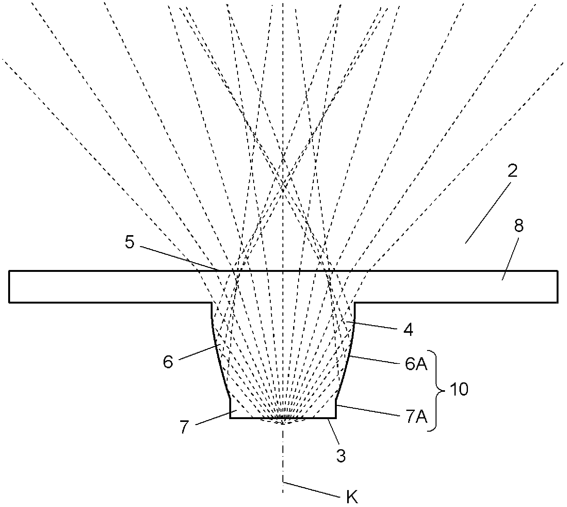 Lens and semiconductor light-emitting element module using same