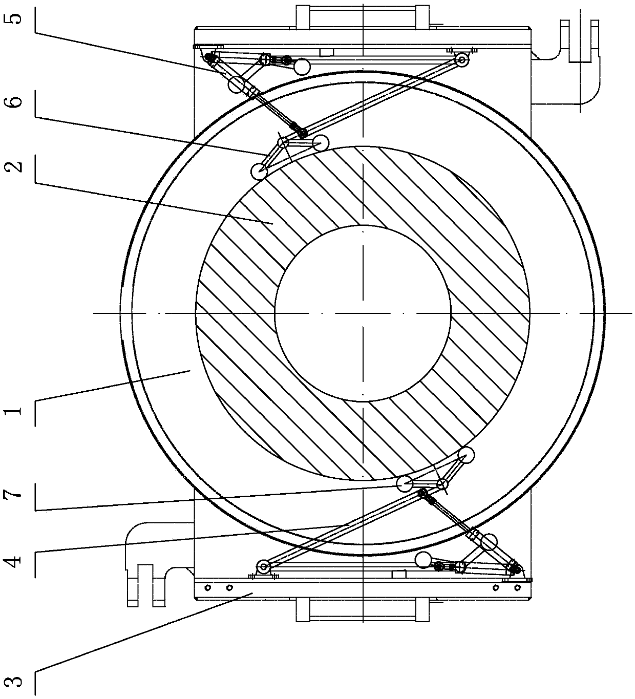 Auxiliary device for tire shaping and vulcanizing machines