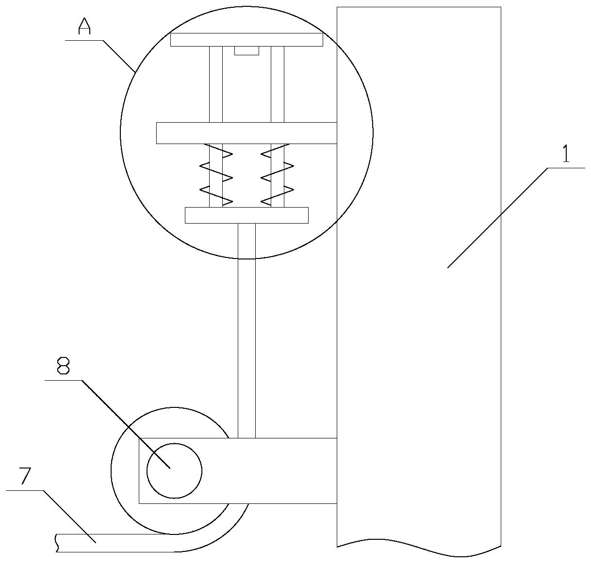 Connecting device with buffering effect for coal mine transport vehicle