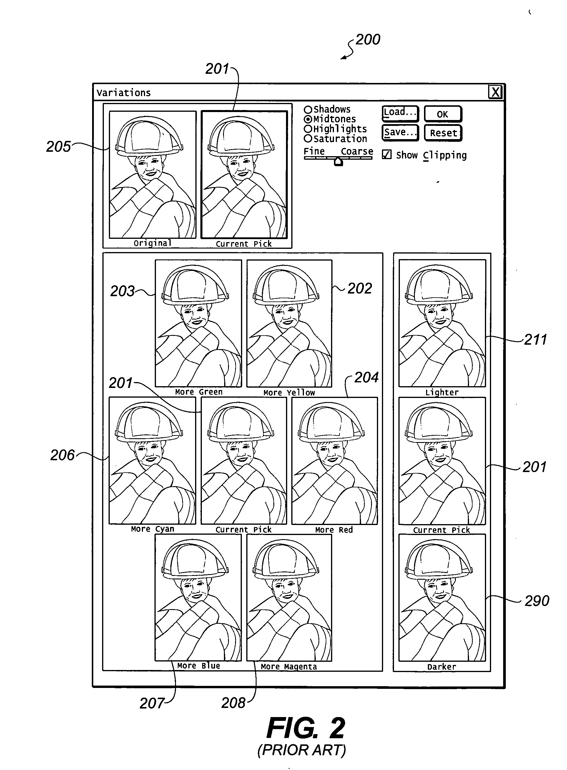 Animated display for image manipulation and correction of digital image