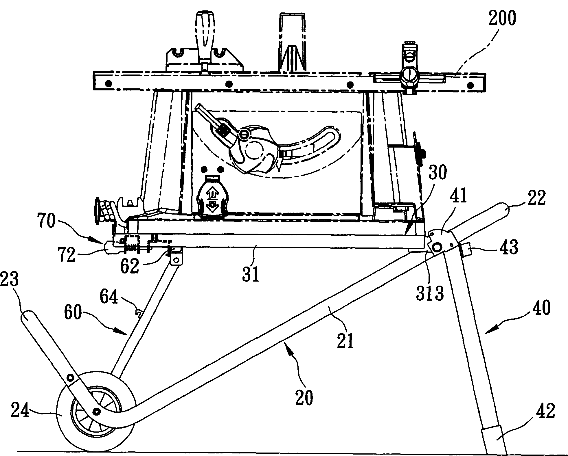 Portable tool machine fixation frame