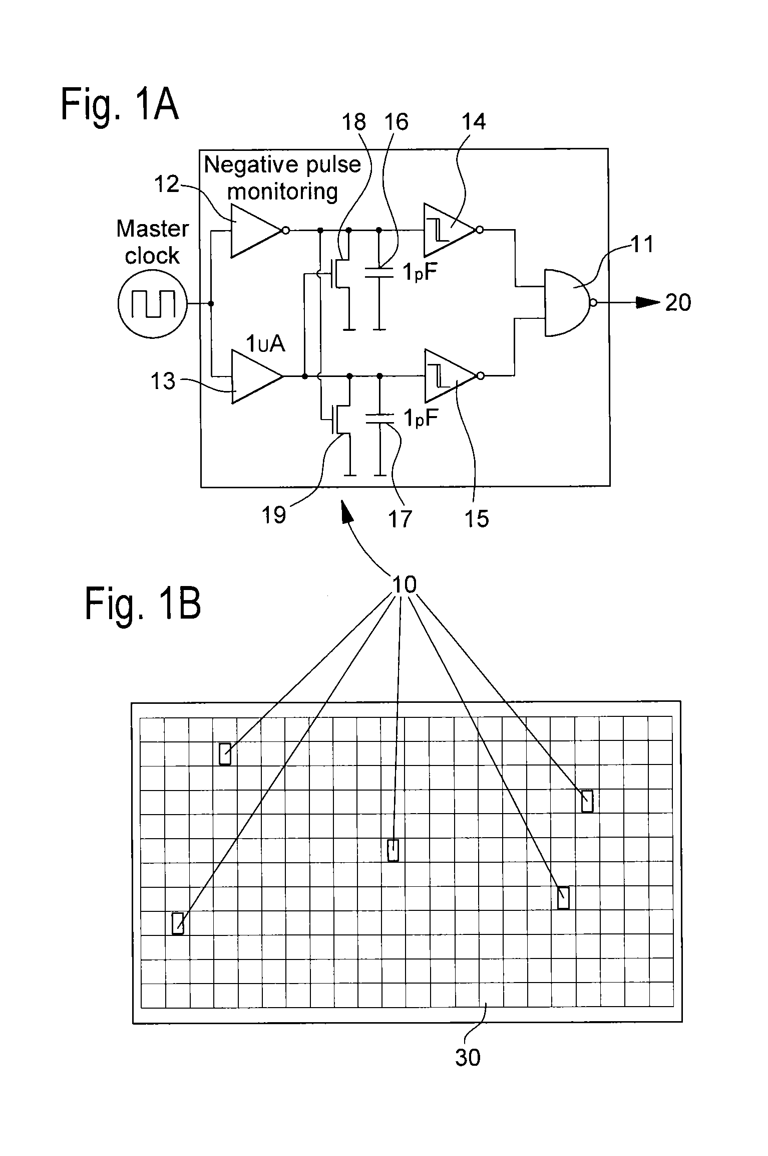 Integrated circuit with distributed clock tampering detectors
