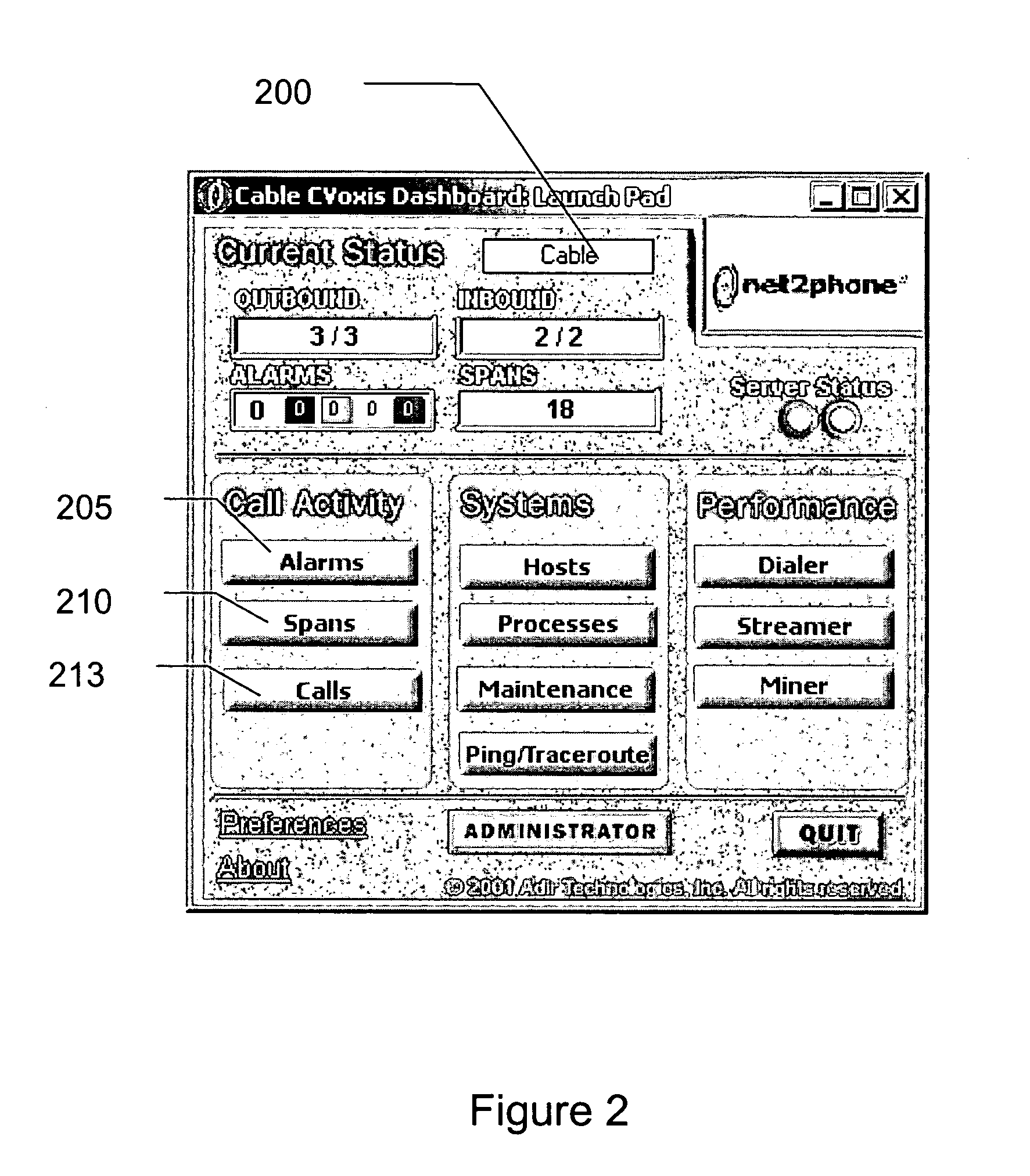 Cable telephony monitoring system