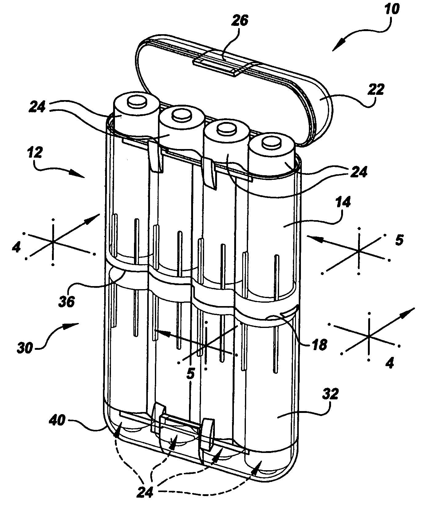Battery tube storage system, system container, and container latch-lock