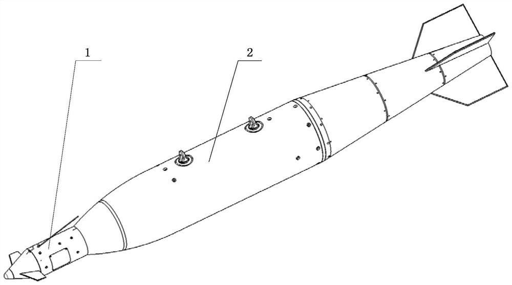 Two-dimensional trajectory correction assembly for aviation guided bomb