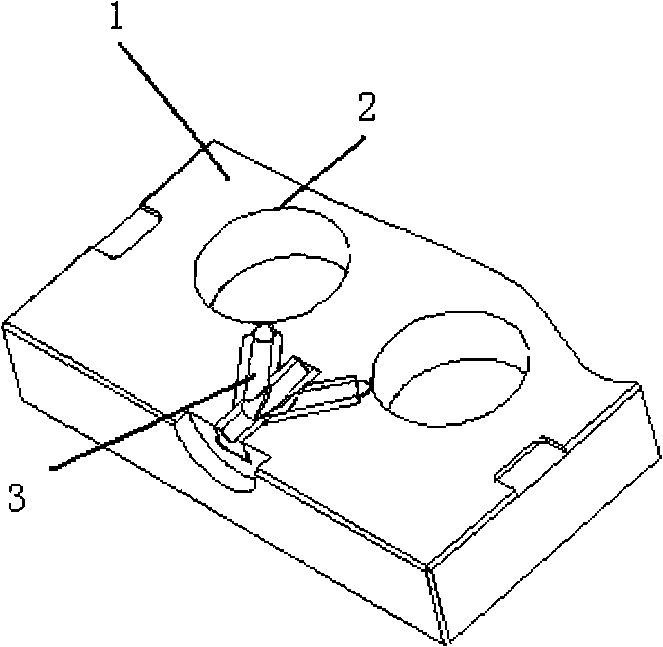 Internal structure of material injection nozzle of mould in APG process