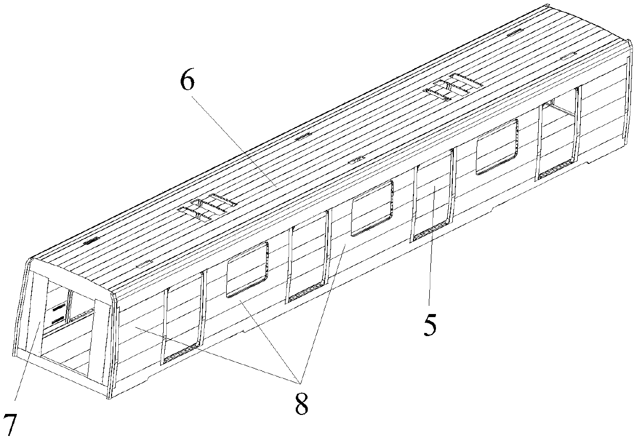 Light-weight metro vehicle body with novel traction sleeper buffer structure