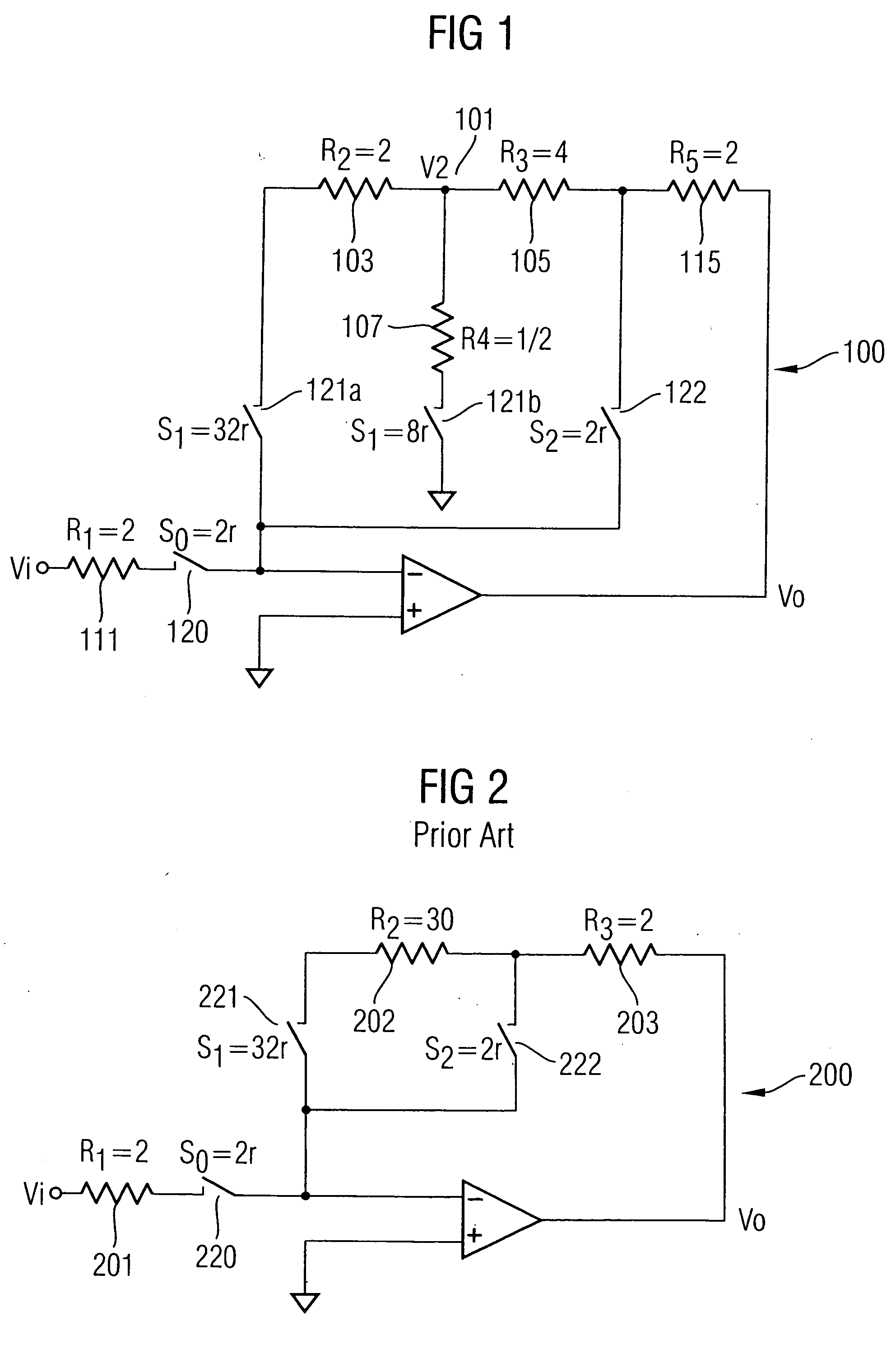 Resistor and switch-minimized variable analog gain circuit