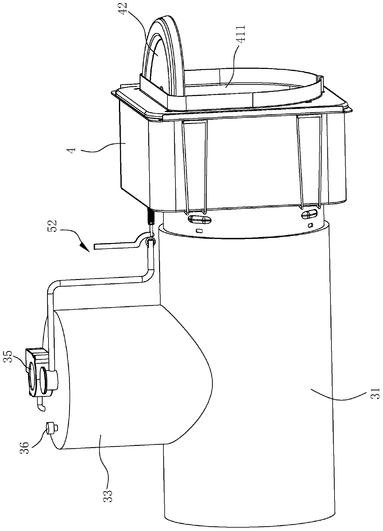 Lampblack buffering mechanism for range hood