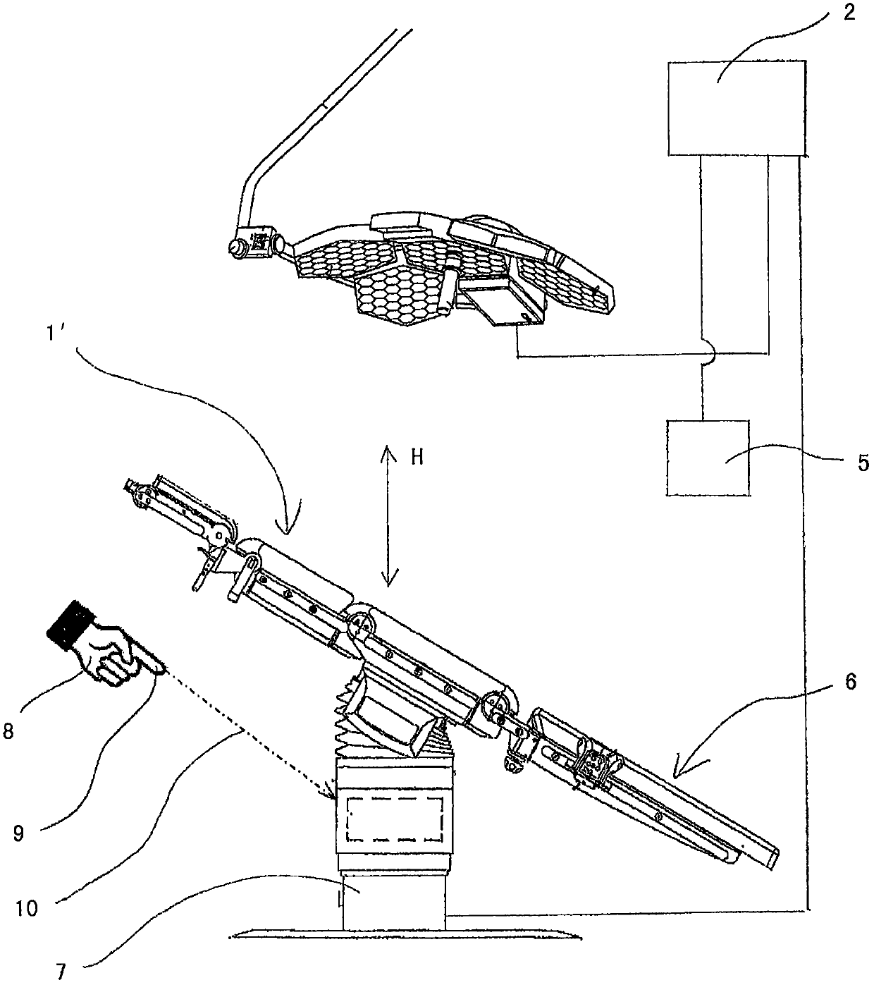 Controls for medical equipment