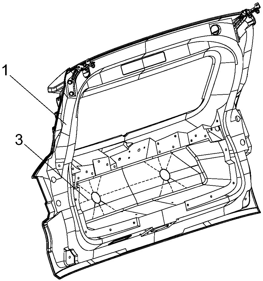 A plastic back door structure