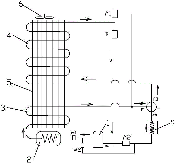 Invariability and variability vertical conduction combined efficient air conditioner water heater