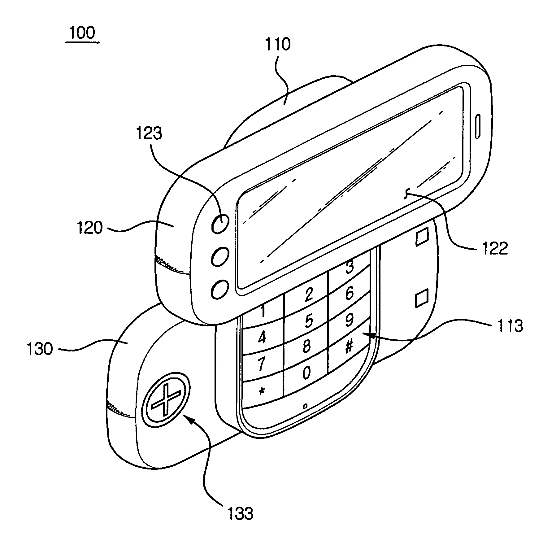 Portable device including display unit and keypad unit