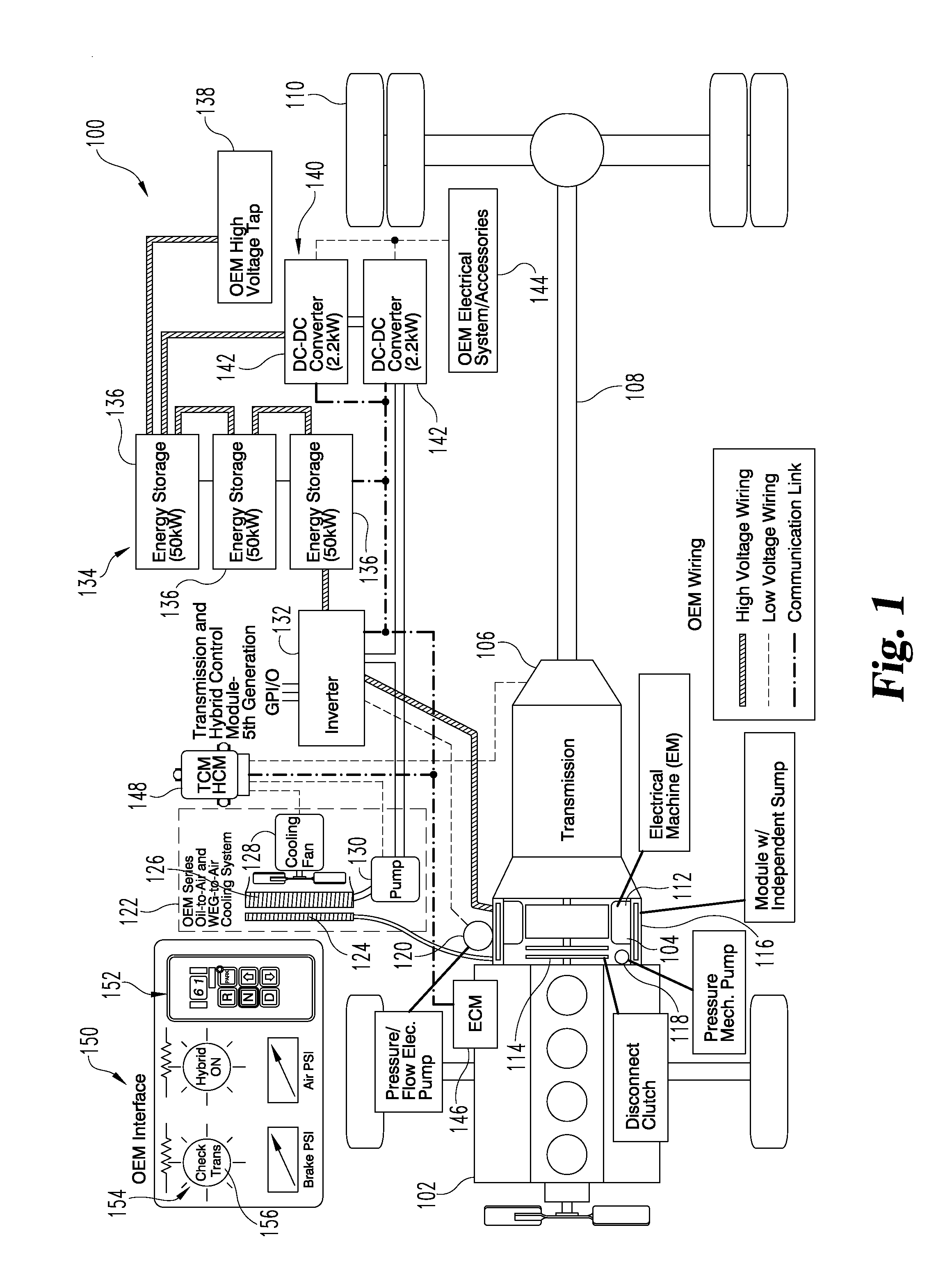 Hydraulic system and method for a hybrid vehicle