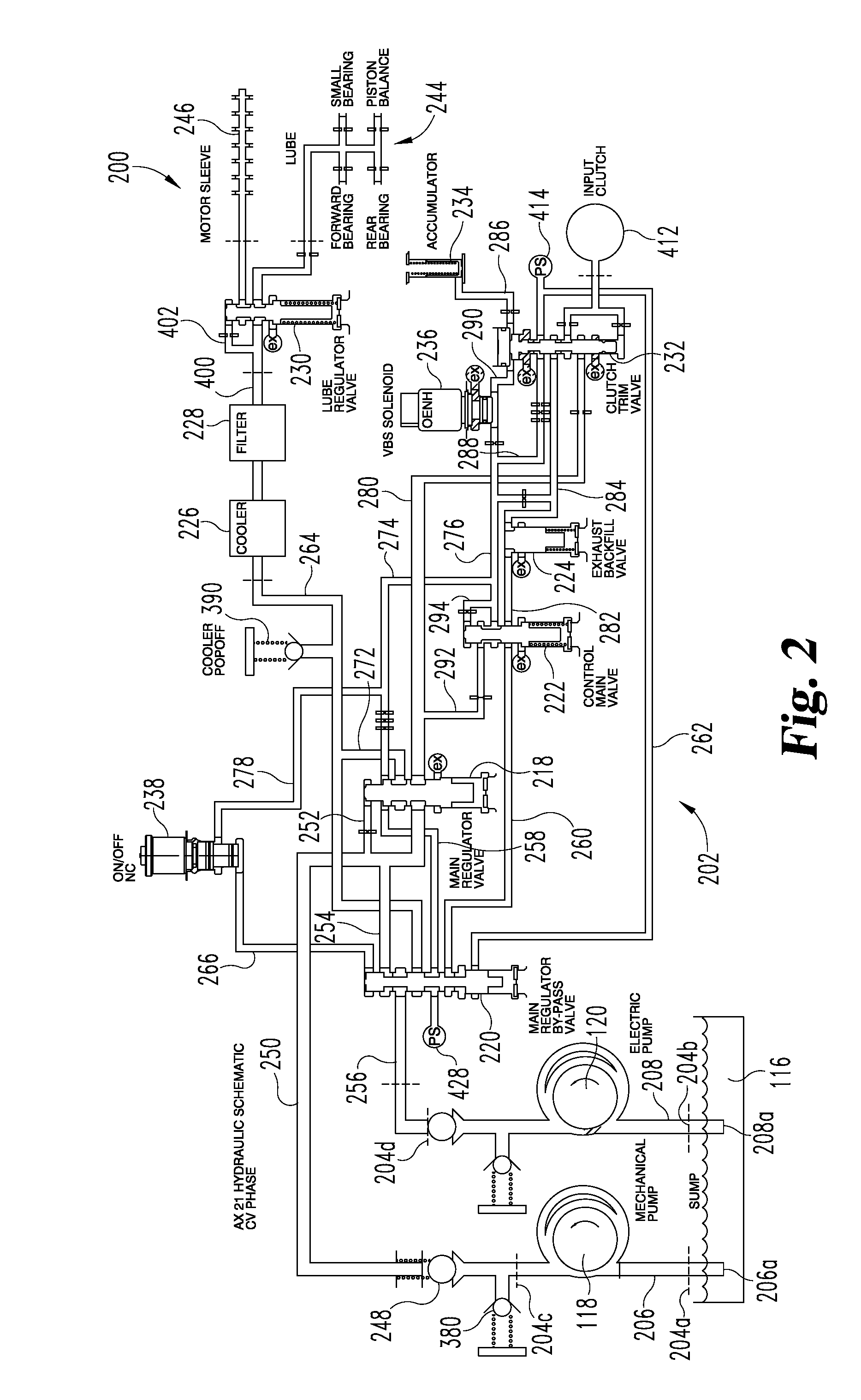 Hydraulic system and method for a hybrid vehicle