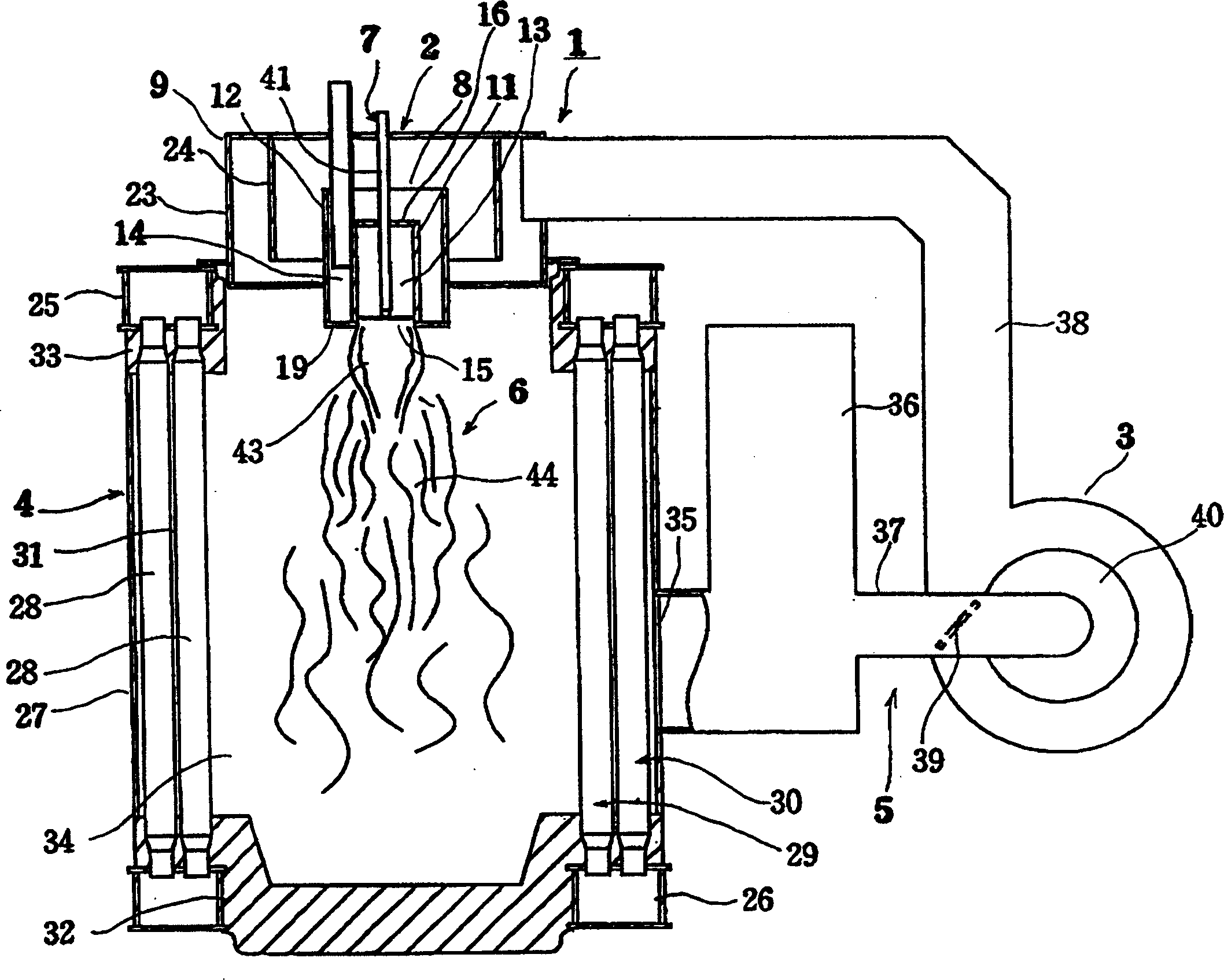 NOx-reduced burning method and apparatus