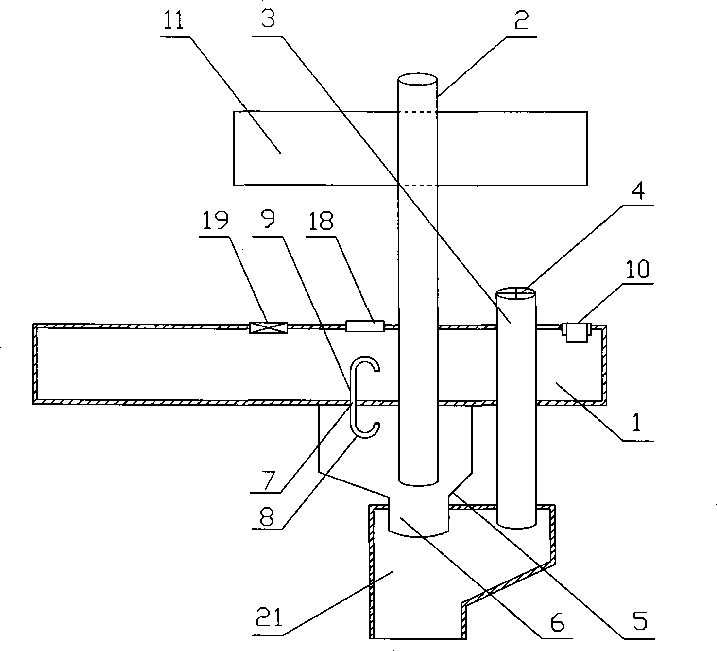 Modularized upper and lower type same-layer water supplying and discharging device