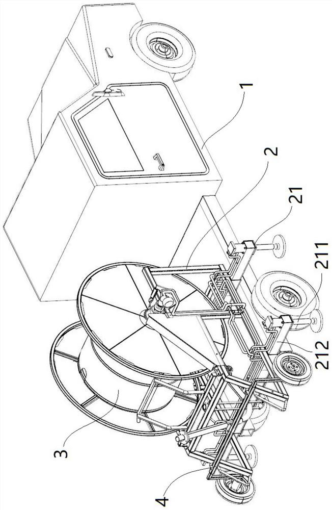 A method of using a water turbine-driven vehicle-mounted reel sprinkler