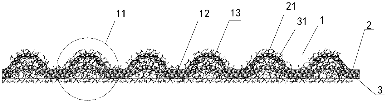 A composite nonwoven fabric and its manufacturing device