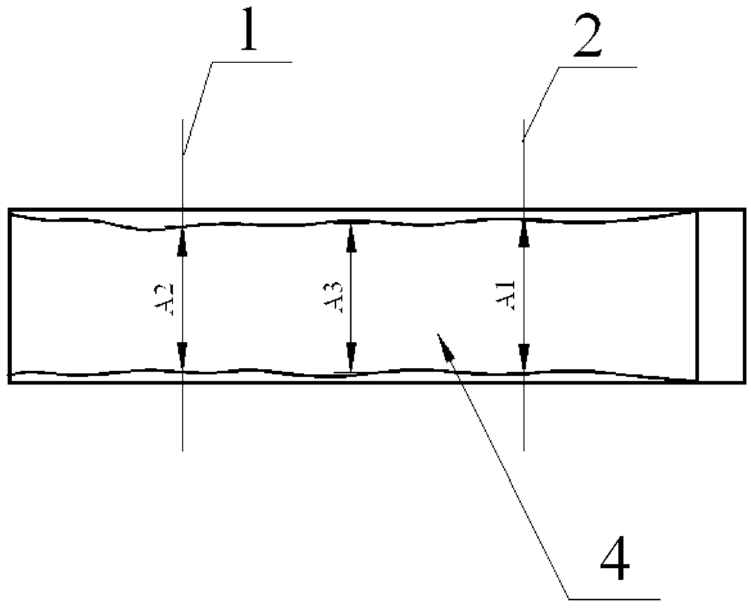 Measuring scale for drop weight tear tests and method for measuring fracture surfaces of drop weight tear test samples