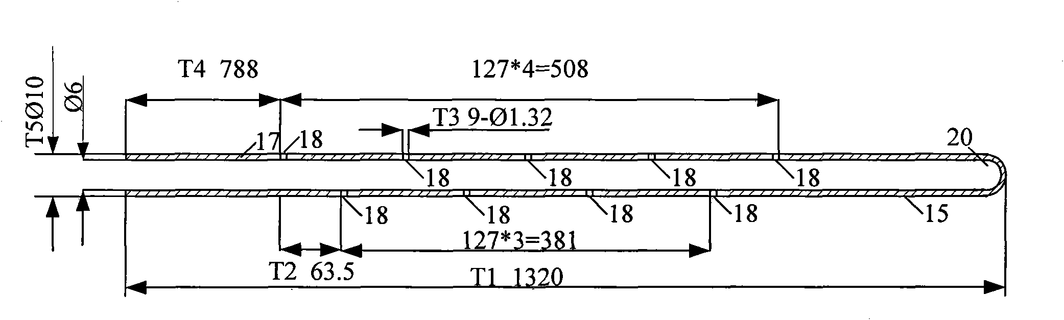Horizontal furnace tube and method for producing in-situ doped polysilicon