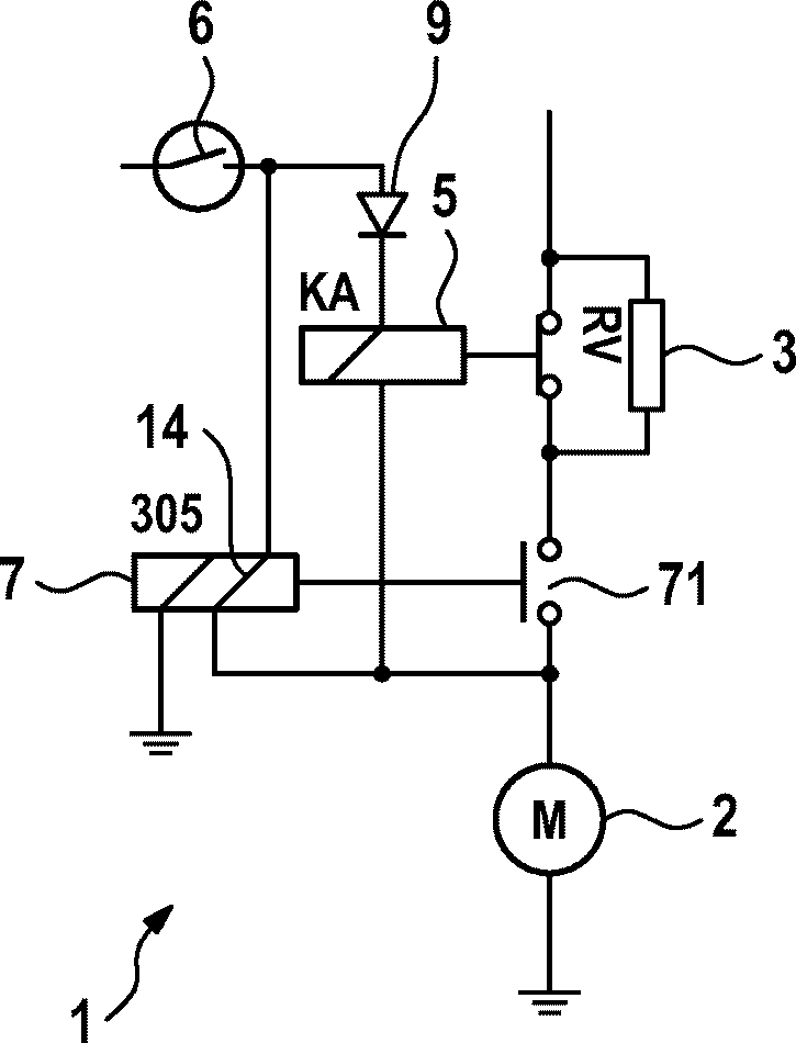 Circuit arrangement for an electrical machine, method for operating a circuit arrangement, starter device