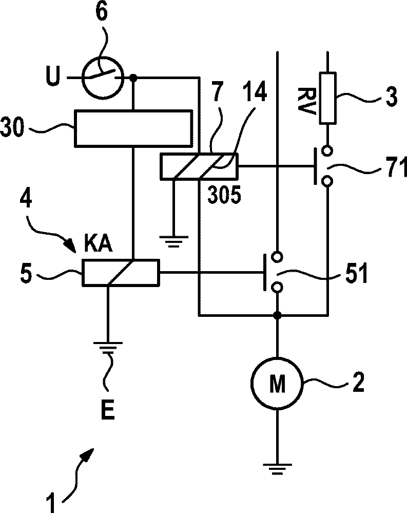 Circuit arrangement for an electrical machine, method for operating a circuit arrangement, starter device