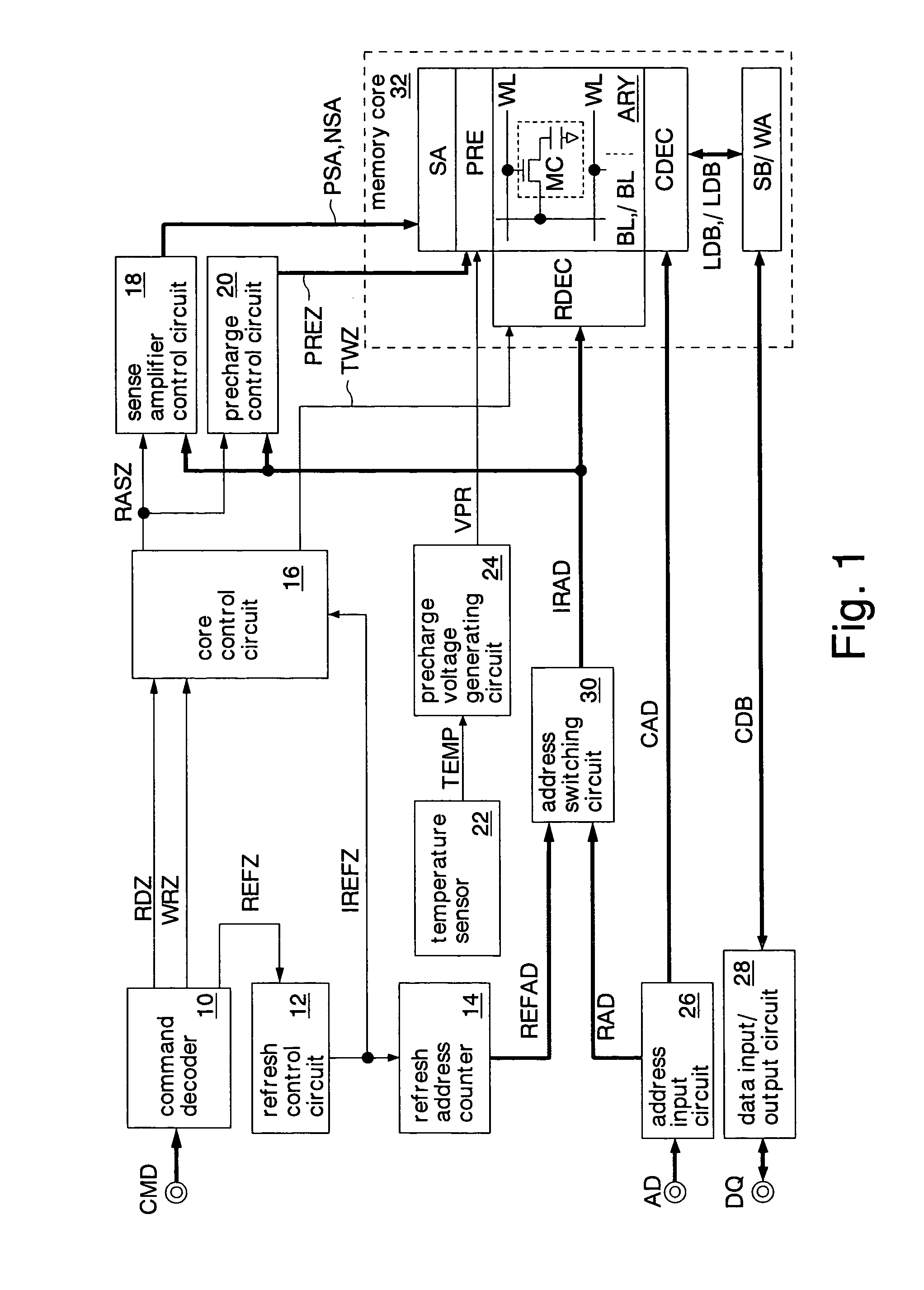 Semiconductor memory having a precharge voltage generation circuit for reducing power consumption