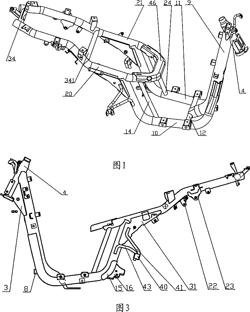 Cycle frame structure of pedal motorcycle